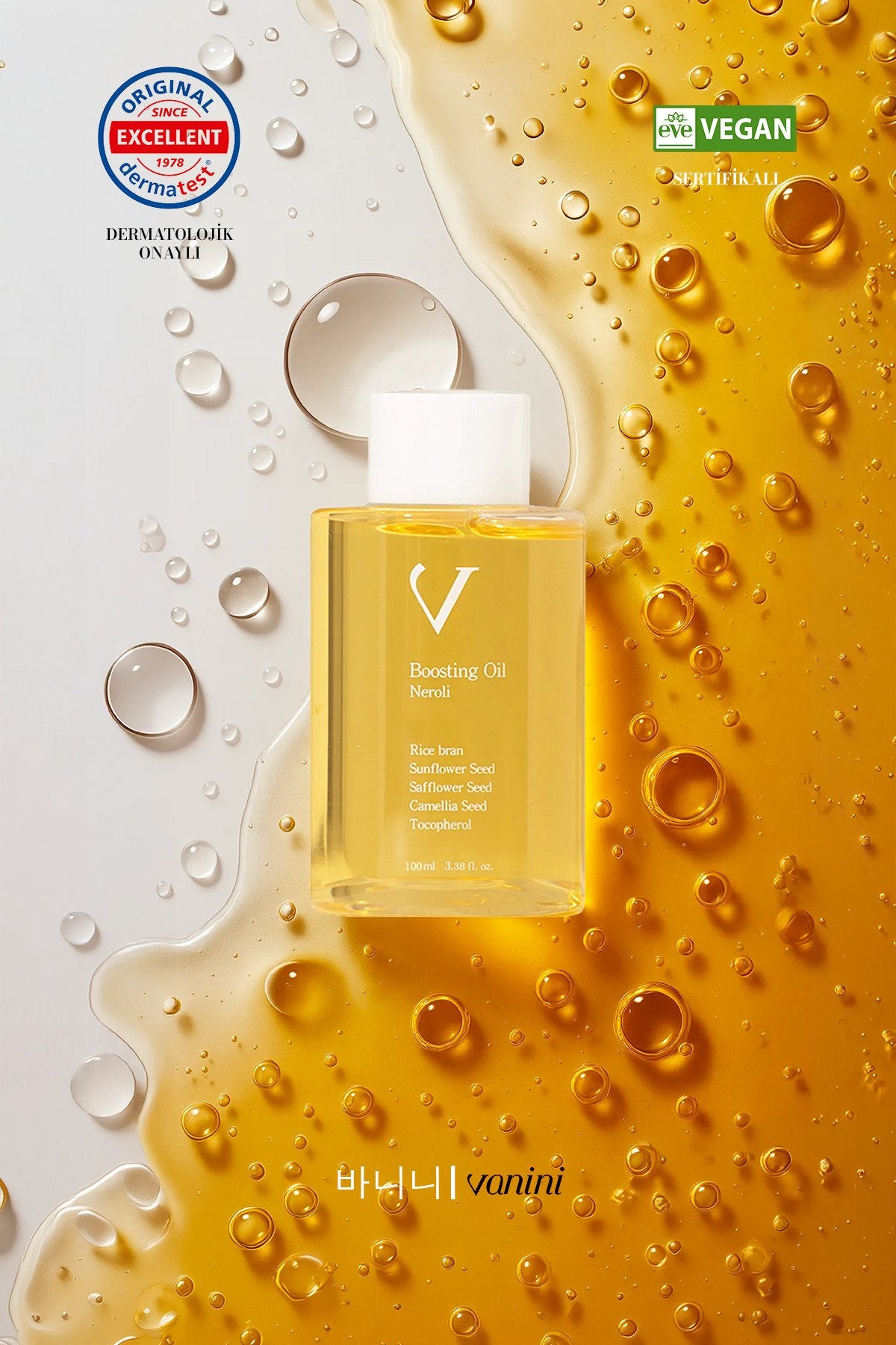 VANINI Korean Boosting Oil 100 ml | Vegan Yüz & Vücut Bakım Yağı | Pirinç Kepeği Yağı | Hassas Ciltler İçin - ürün görseli 5 | Cilt Bakım Ürünü / Skincare