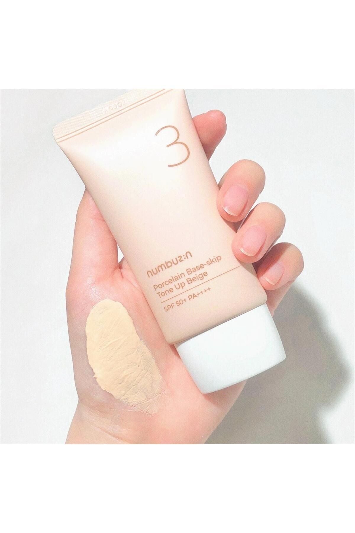 No.3 Porcelain Base-skip Tone Up Beige Ton Eşitleyici Güneş Koruyucu 50ml - 2