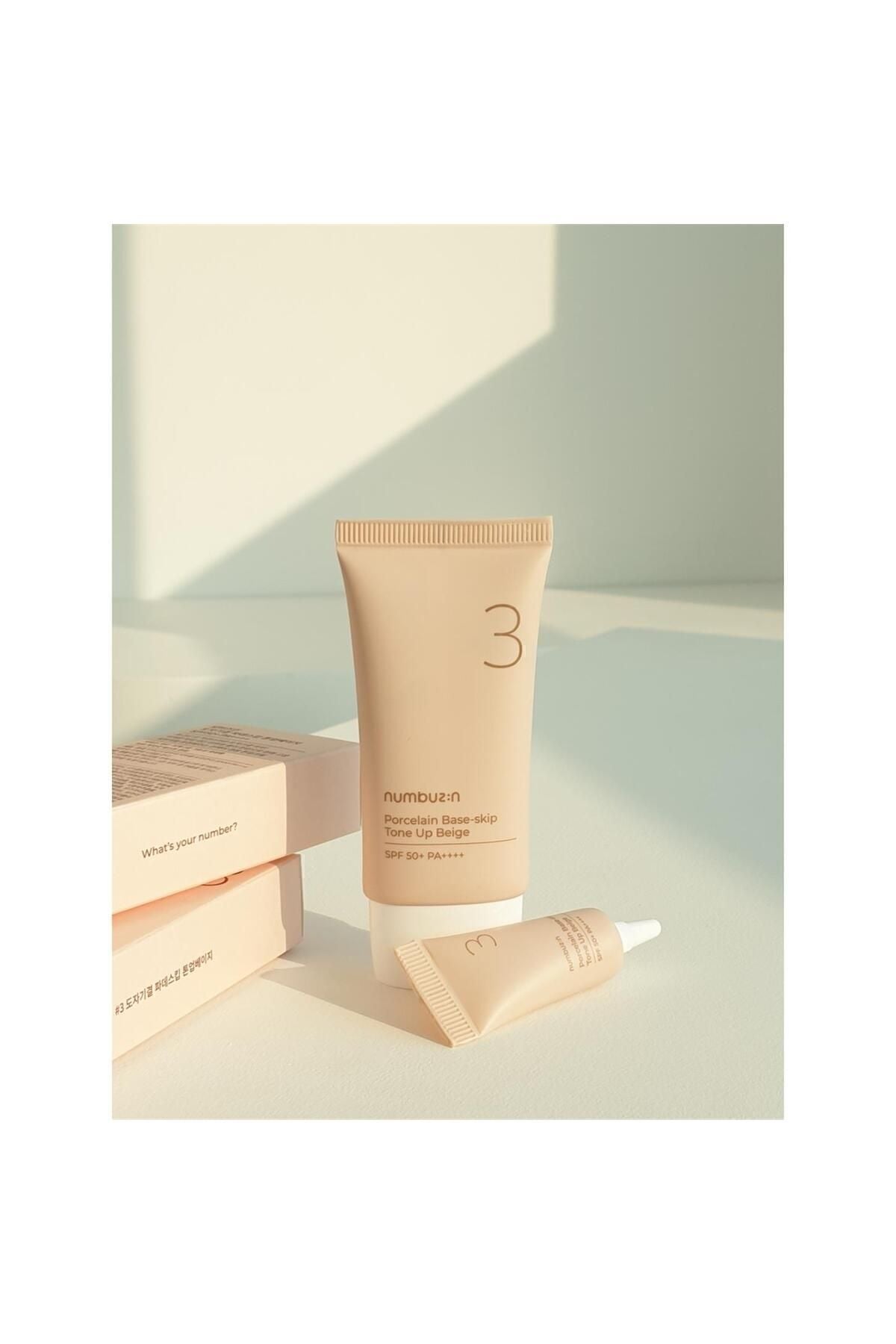 No.3 Porcelain Base-skip Tone Up Beige Ton Eşitleyici Güneş Koruyucu 50ml - 3
